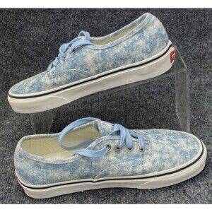Vans Authentic Acid Wash Denim Sneakers Womens 7 Mens 5.5 Blue Skate Shoes